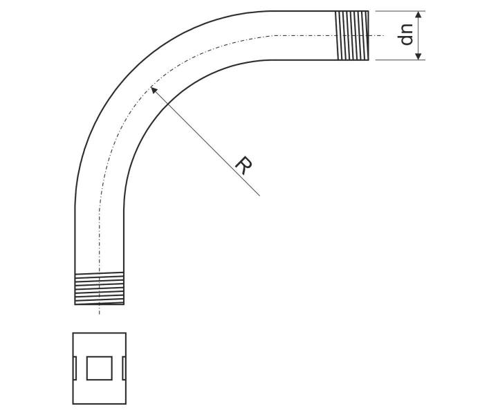 Koleno 90 pro ocelov elektroinstalan trubky zvitov SN pr. 20,4 mm, pozinkovan Kopos 6113 ZNM_S