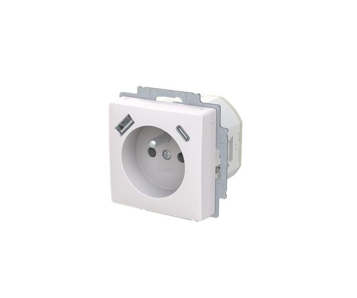 Zsuvka 1nsobn s kolkem, s clonkami, s nabjenm USB-A, USB-C ABB Zoni 5569T-A32357 500 - bl