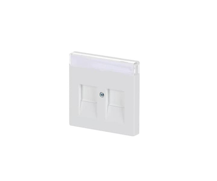 Kryt zsuvky komunikan, s krycmi clonkami (pro 2 zsuvky) ABB Future 2CKA001710A3887 - mechov bl