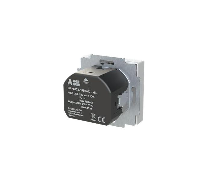 Zsuvka 1nsobn s kolkem, s clonkami, s nabjenm USB-A, USB-C ABB Future 2CKA002017A1916 - studio bl