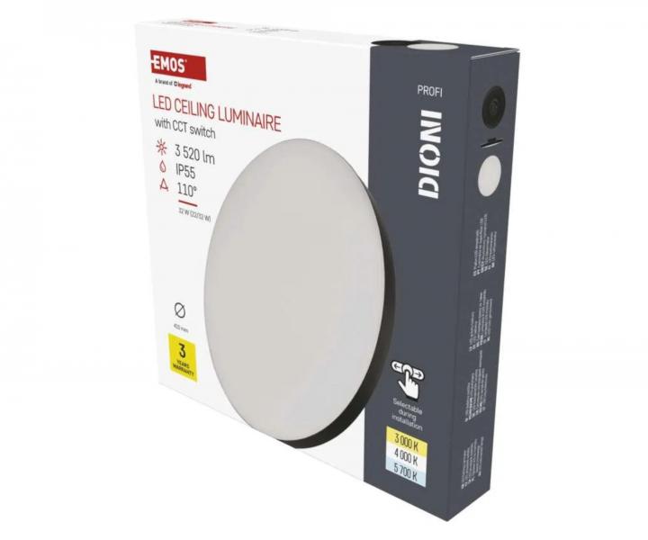Kruhov pisazen LED svtidlo Emos Dioni ZM7155, ern, 32 W, se zmnou CCT