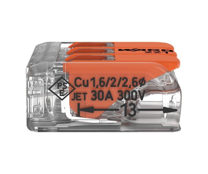 Svorka s pkou Wago 221-613 - 3x4 mm2