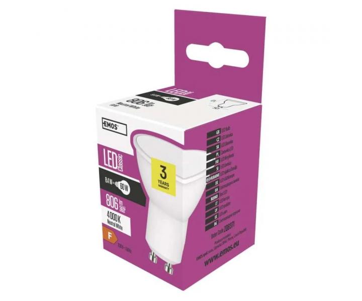 LED rovka Emos Classic MR16 ZQ8371, GU10, 8,4 W (60 W), neutrln bl