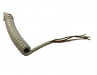 Flexo telefonní PVC kroucená šňůra MT 4-22S-6 B, vidlice, bílá, 1,15 m - II. jakost - pošpiněné