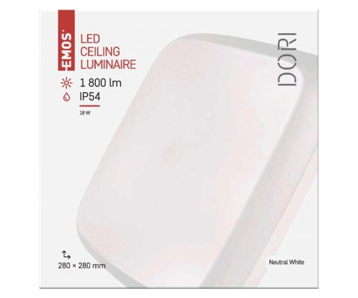 LED pisazen svtidlo Dori, tvercov bl 18W neut.b.,IP54 Emos ZM4313