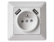 Zsuvka s USB 2,1A max., bl Emos A6000.0