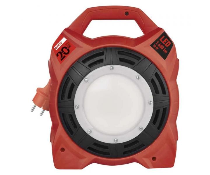 Gumov venkovn prodluovac kabel na bubnu Emos P08420, 4x zsuvka, 230 V, 1,5 mm2, ern, 20 m