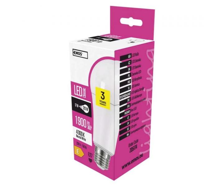 LED rovka Emos Classic A67 ZQ5174, E27, 17 W (120 W), neutrln bl