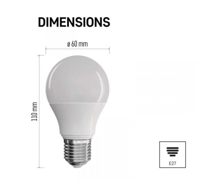 LED rovka Classic A60 / E27 / 7,3 W (50 W) / 645 lm / tepl bl Emos ZQ5130