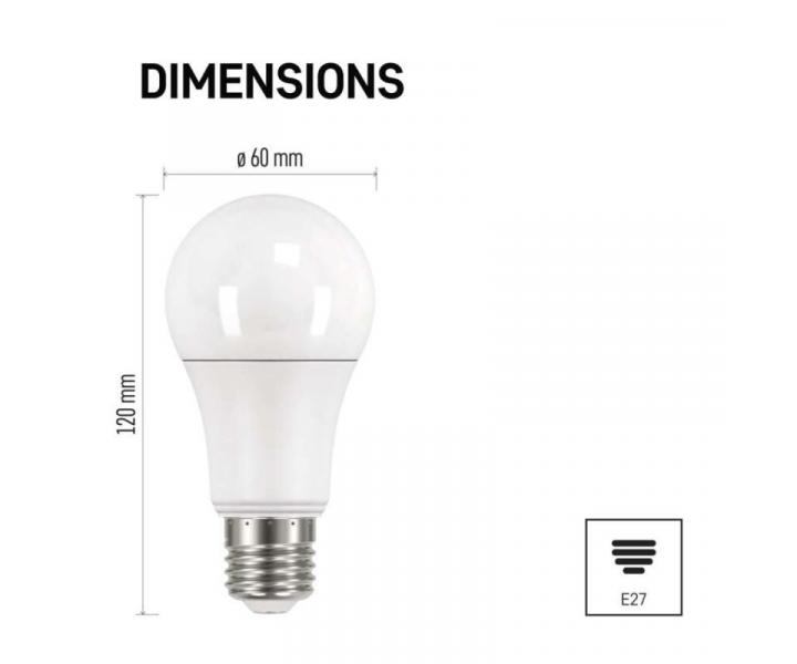 LED rovka Classic A60 / E27 / 13,2 W (100 W) / 1 521 lm / tepl bl Emos ZQ5160