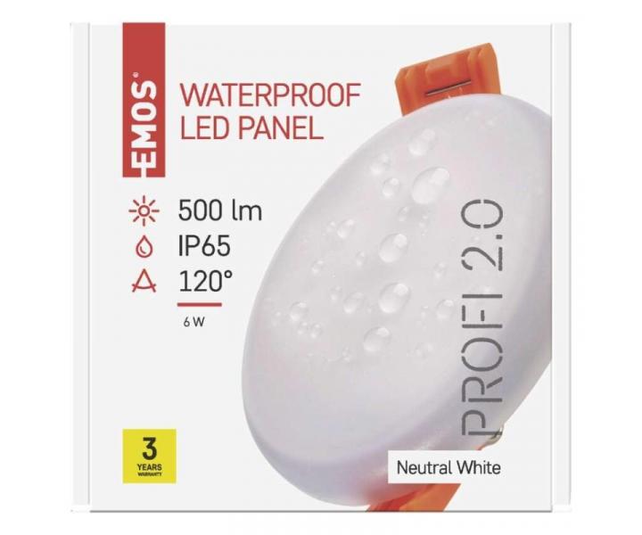 LED vestavn svtidlo VIXXO, kruhov, bl, 6W neut. bla, IP65 Emos ZV1112