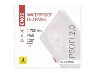 LED vestavn svtidlo VIXXO, tvercov, bl, 19W neut.b.,IP65 Emos ZV2152