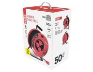 Venkovn prodluovac kabel na bubnu 50 m / 4 zsuvky / ern / guma / 230 V / 1,5 mm2 Emos P084501