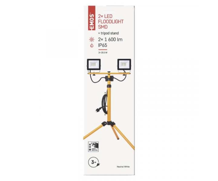 LED reflektor HOBBY SLIM, 2 20,5W + trojnoka, lut, neutrln bl Emos ZS2221.2
