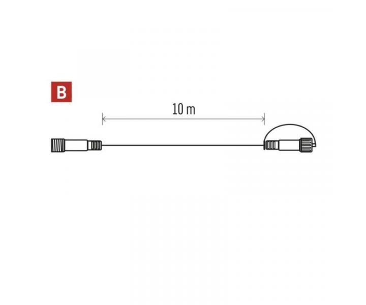 Prodluovac kabel pro spojovac etzy Standard ern, 10 m, venkovn i vnitn Emos D1ZB01