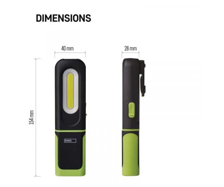 COB LED + SMD LED nabjec svtilna P4537, 330 lm, 1200 mAh Emos P4537