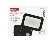 LED reflektor SIMPO s pohybovm idlem, 30 W, ern, neutrln bl Emos ZS2333