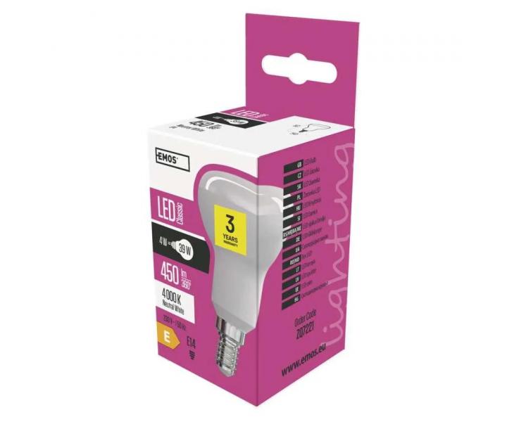 LED rovka Emos Classic R50 ZQ7221, E14, 4 W (39 W), neutrln bl