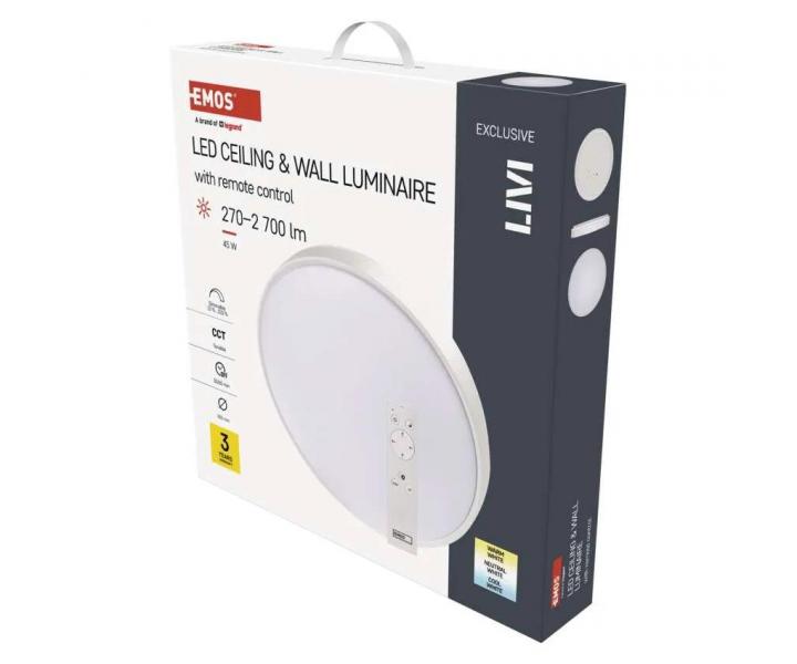 Kruhov pisazen LED svtidlo Emos Livi ZM5163, 50 cm, 45 W, tepl-studen bl, stmvateln