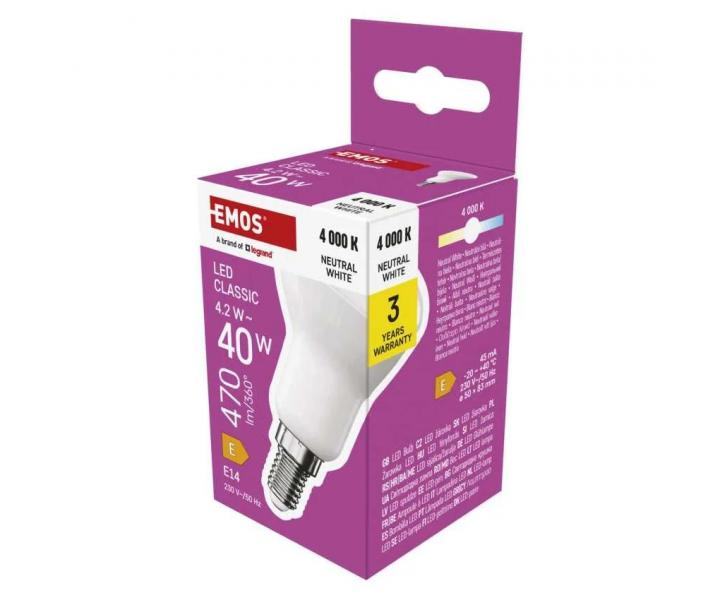LED rovka Emos Classic R50, E14, 4,2 W (40 W), neutrln bl