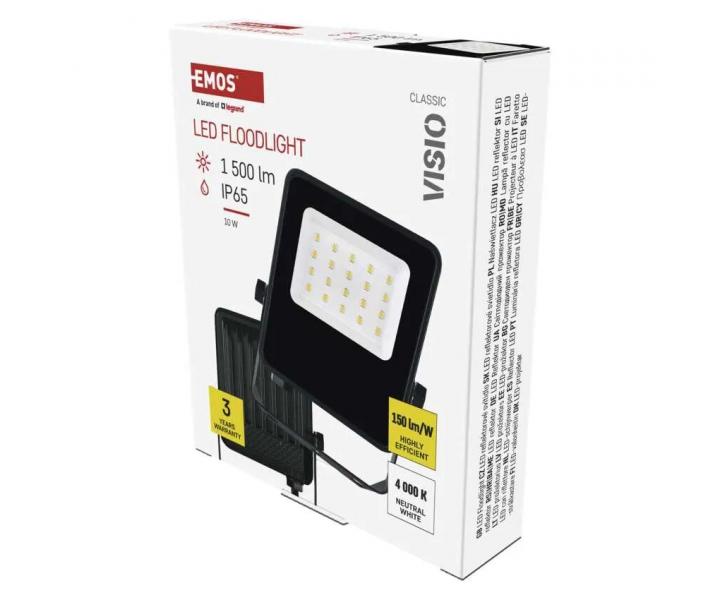 LED reflektor Emos Visio ZS2513, IP65, 10 W, ern, neutrln bl