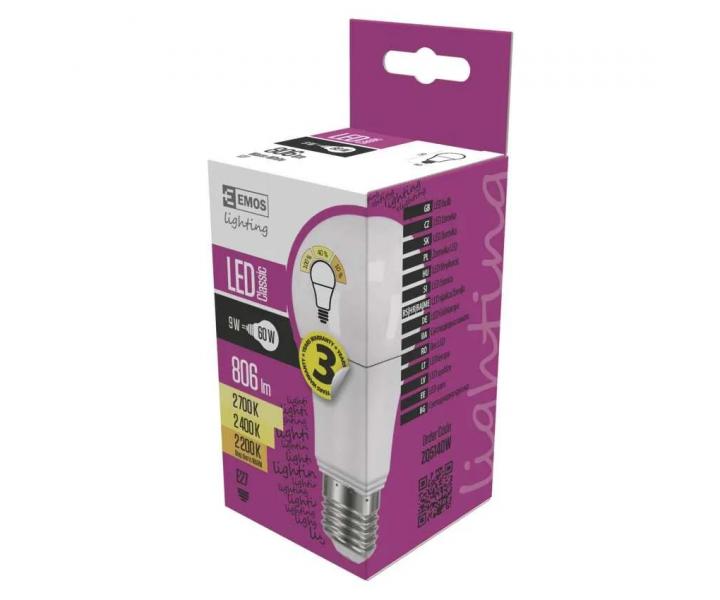 LED rovka Emos Classic A60 ZQ5140W, E27, 9 W, tepl bl