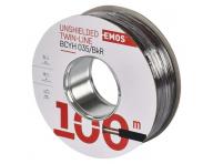 Dvojlinka nestnn 2x0,35mm erno/rud Emos S8230 - 1 metr