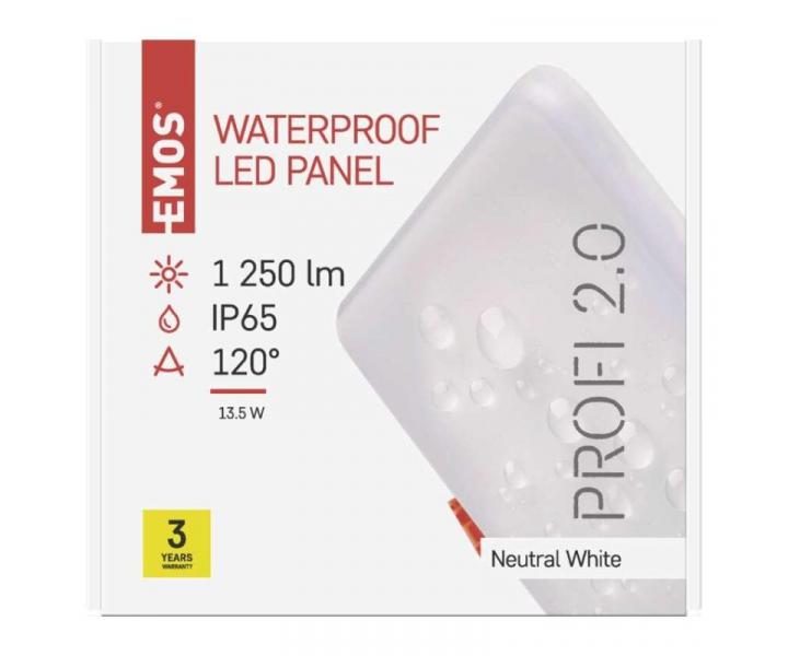LED vestavn svtidlo VIXXO, tvercov, bl, 13,5W neut.b.,IP65 Emos ZV2142