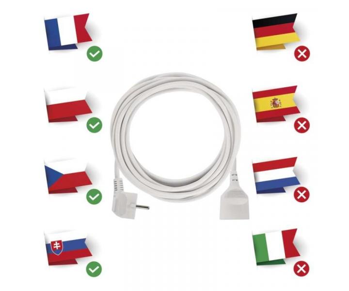 Prodluovac kabel 5 m / 1 zsuvka / bl / PVC / 1 mm2 Emos P0115
