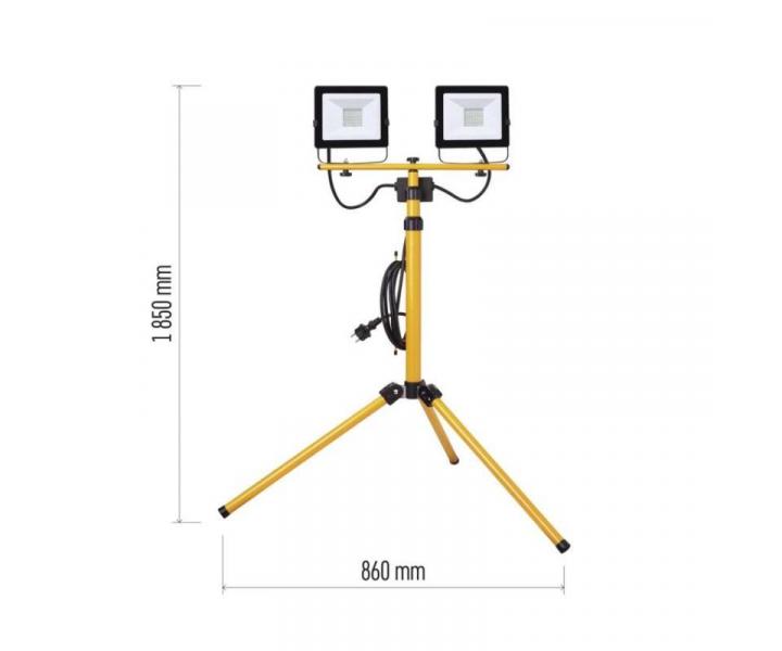 LED reflektor HOBBY SLIM, 2 30W + trojnoka, lut, neutrln bl Emos ZS2231.2