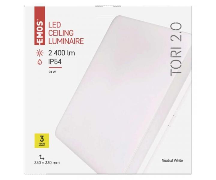 LED pisazen svtidlo TORI, tvercov bl 24W neutr. b., IP54 Emos ZM4324