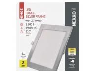 LED vestavn svtidlo NEXXO, tvercov, stbrn, 18W, se zmnou CCT Emos ZD2243