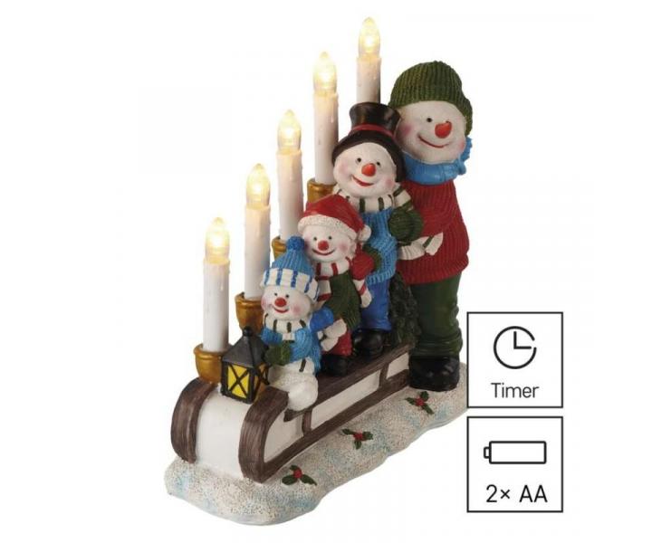LED svcen  snhulci na sanch, 24 cm, 2x AA, vnitn, tepl bl, asova Emos DCAW15
