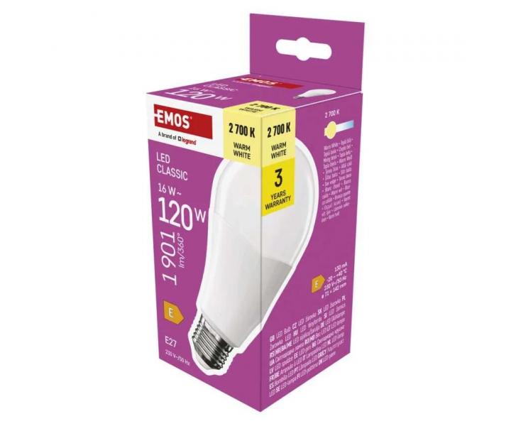 LED rovka Emos Classic A70 ZQ5E71, E27, 16 W (120 W), tepl bl