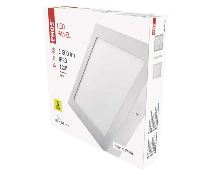 tvercov pisazen LED svtidlo Emos Profi ZM6142, 18 W, neutrln bl