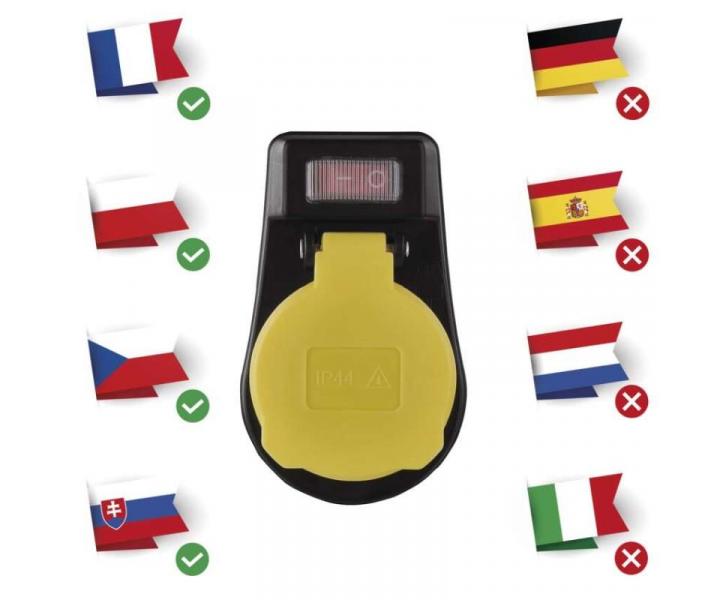 Zsuvka s vypnaem, IP44, ern Emos P00271