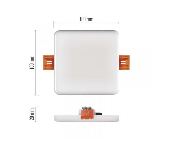 LED vestavn svtidlo VIXXO, tvercov, bl, 7,5W neutr.b.,IP65 Emos ZV2122