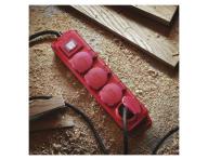 Prodluovac kabel 3 m / 4 zsuvky / s vypnaem / erno-erven / guma-neopren / 1,5 mm2 Emos P14131
