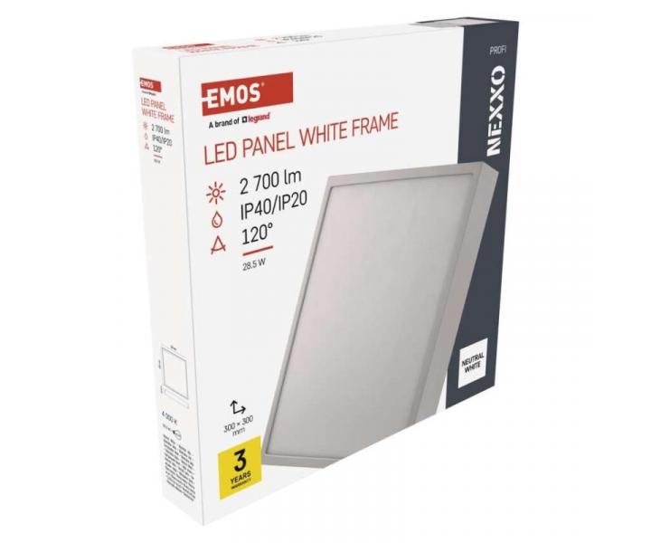 LED pisazen svtidlo NEXXO, tvercov, bl, 28,5W, neutrln bl Emos ZM6155