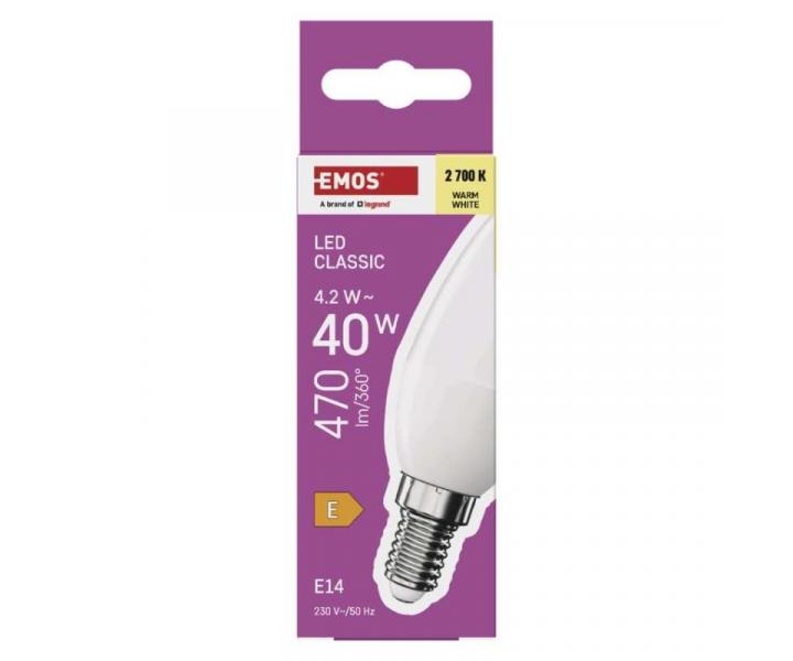 LED rovka Classic svka / E14 / 4,2 W (40 W) / 470 lm / tepl bl Emos ZQ3E21