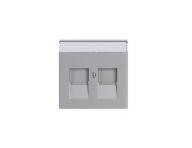 Kryt zsuvky komunikan, s krycmi clonkami (pro 2 zsuvky) ABB Future 2CKA001710A3676 - hlinkov stbrn