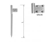 Zemnc ty s profilem "T" Kovoblesk ZTT, se svorkou SR03K - 1,5 m