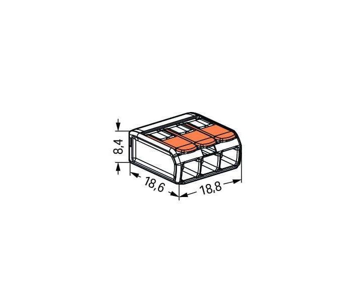Svorka s pkou Wago 221-413 - 3x4 mm2
