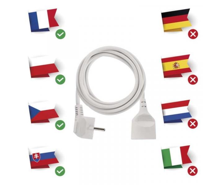 Prodluovac kabel 3 m / 1 zsuvka / bl / PVC / 1 mm2 Emos P0113