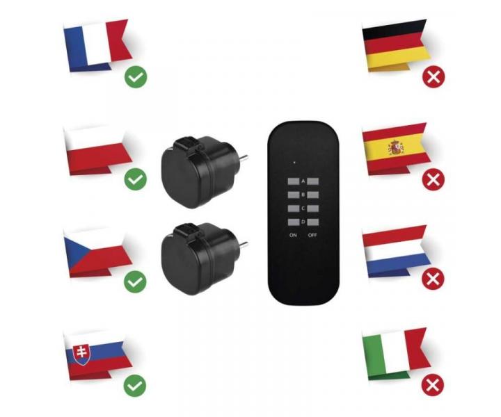 Dlkov ovldan zsuvky IP44, ern Emos P0067