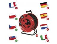 Venkovn prodluovac kabel na bubnu 50 m / 4 zsuvky / ern / guma / 230 V / 1,5 mm2 Emos P084501