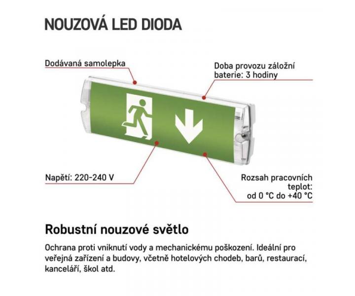 LED Nouzov svtidlo NESSI 3W 3h IP65 Emos ZN1110