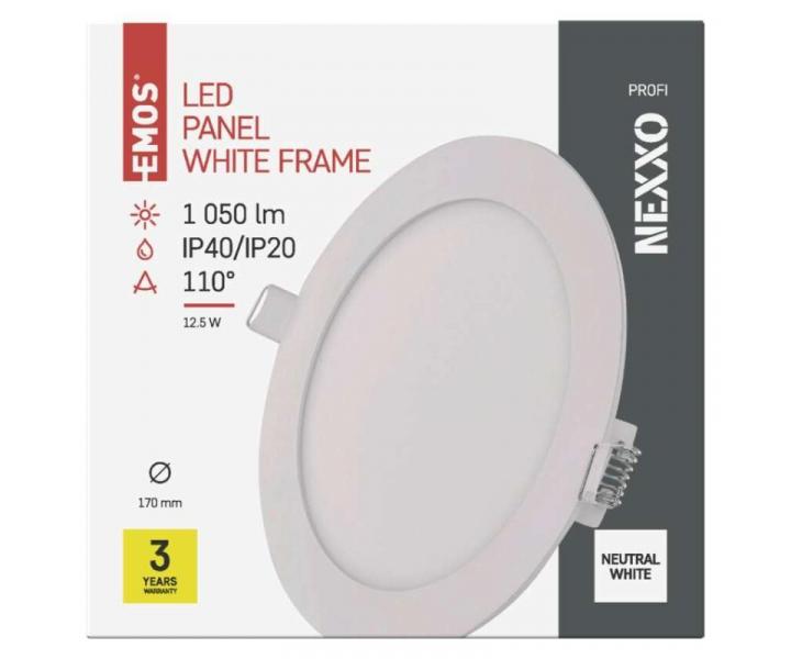 LED vestavn svtidlo NEXXO, kruhov, bl, 12,5W, neutrln bl Emos ZD1135