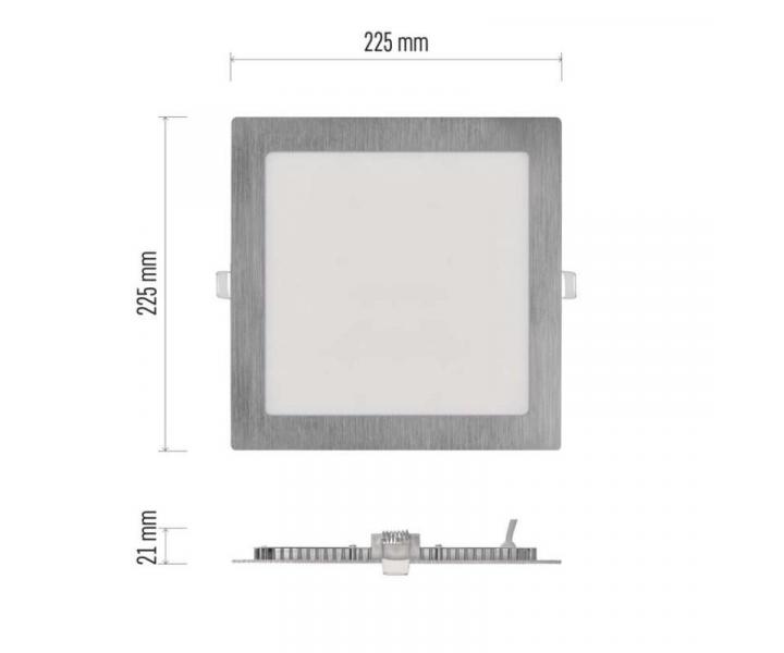 LED vestavn svtidlo NEXXO, tvercov, stbrn, 18W, se zmnou CCT Emos ZD2243