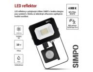 LED reflektor SIMPO s pohybovm idlem, 10 W, ern, neutrln bl Emos ZS2313